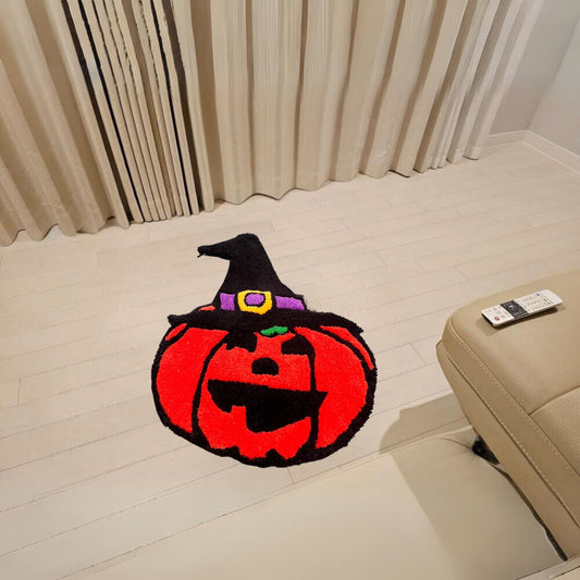 Halloween Tufting Rug | Pumpkin Fluffy Tufted Rug | Custom Handmade Rug