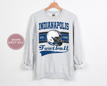 Indianapolis Football Sweatshirt, Vintage Indianapolis Crewneck, Retro Indianapolis Sweatshirt, Indianapolis Varsity Sweatshirt, Football