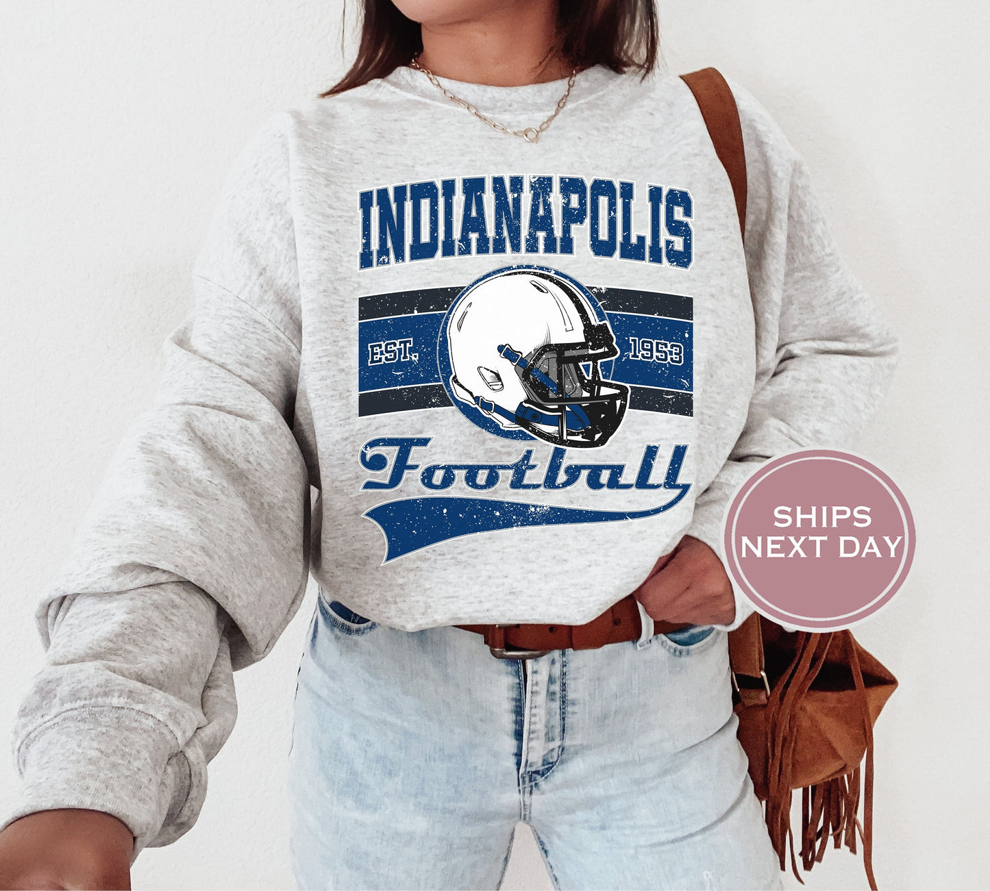 Indianapolis Football Sweatshirt, Vintage Indianapolis Crewneck, Retro Indianapolis Sweatshirt, Indianapolis Varsity Sweatshirt, Football