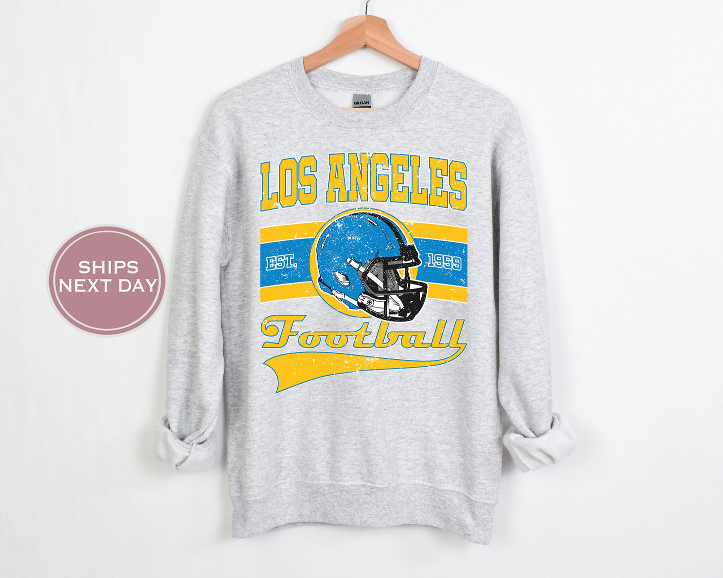Los Angeles Football Sweatshirt, Vintage Los Angeles Crewneck, Retro Los Angeles Sweatshirt,Los Angeles Varsity Sweatshirt, Los Angeles