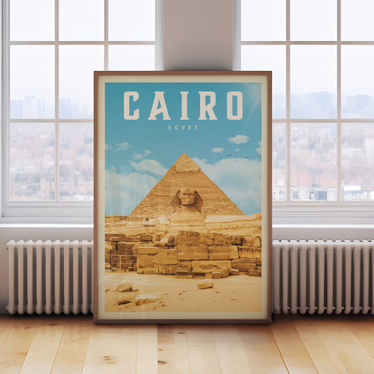 Cairo Vintage Poster, Cairo Print, Cairo Travel Wall Decor, Egypt Wall Art, Cairo Gift, Cairo Map, Cairo Painting