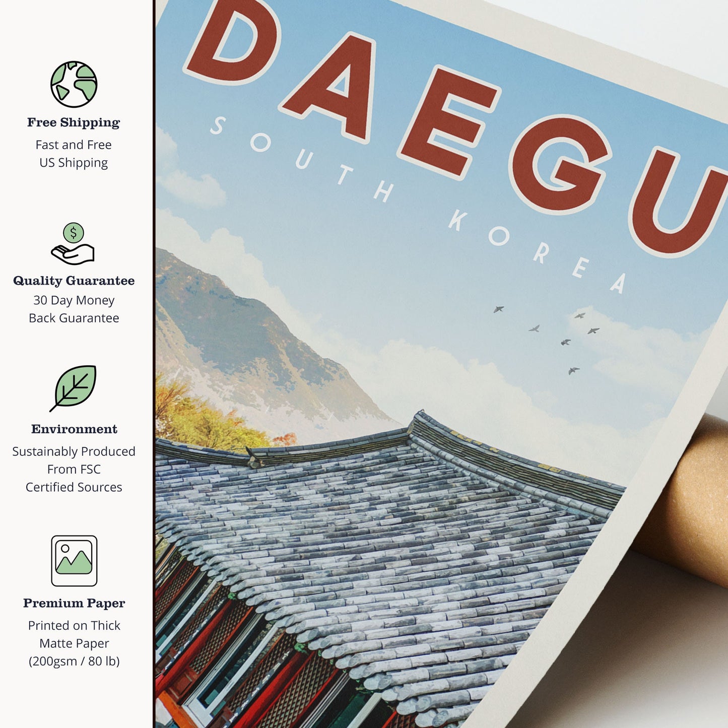 Daegu South Korea Poster, Daegu Print, South Korea Wall Art, Daegu Travel Poster