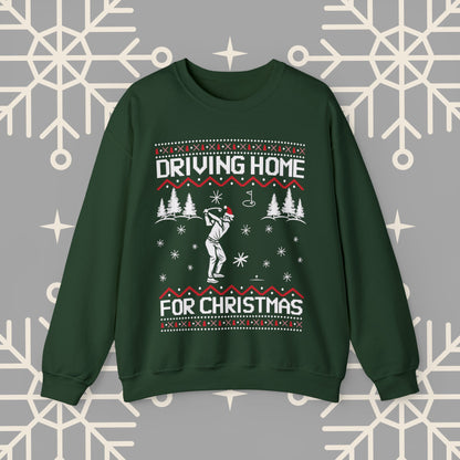 Golf Christmas Sweatshirt, Driving Home For Christmas Funny Golf , Ugly Christmas Jumper, Gift for Golfer