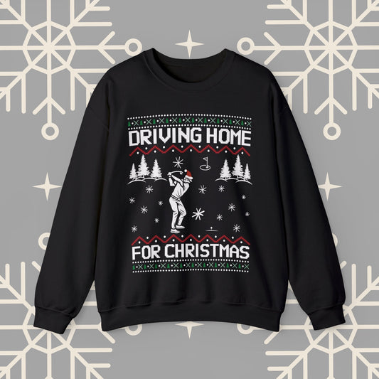 Golf Christmas Sweatshirt, Driving Home For Christmas Funny Golf , Ugly Christmas Jumper, Gift for Golfer