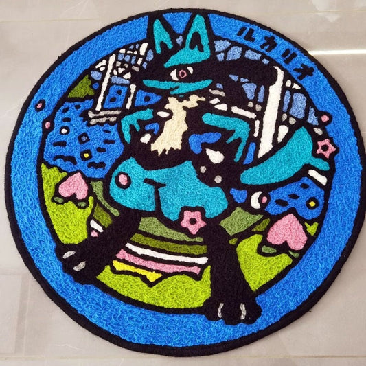 Lucario Rug,Knitting Handmade Non-slip Area Rug Home Decor