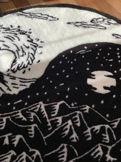 yin yang rug home decor rug custom rug living room decor home decor home decor rug