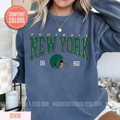 New York Retro Football Sweatshirt, Vintage Baseball Style Crewneck, NY Game Day Tee, Fan Gift