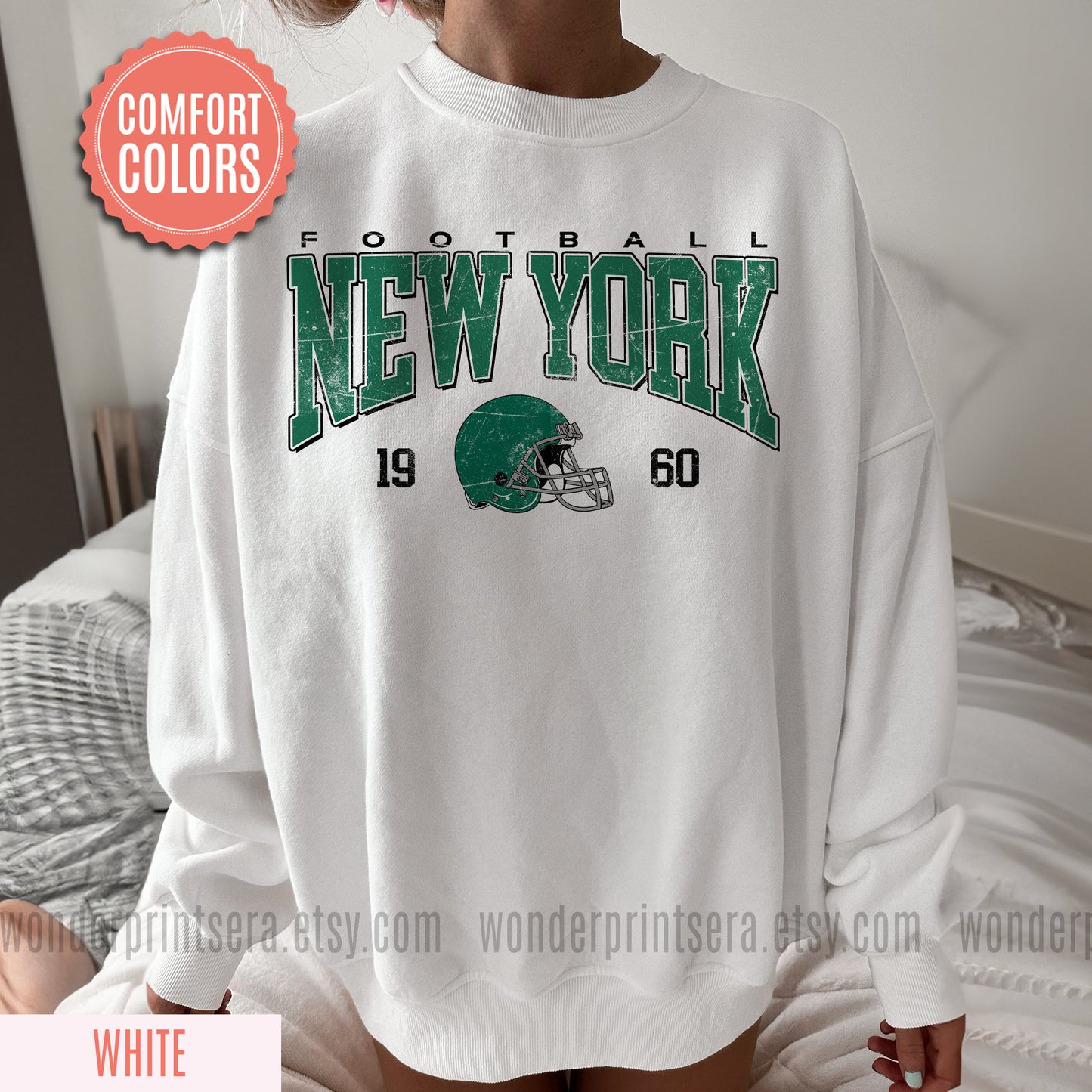 New York Retro Football Sweatshirt, Vintage Baseball Style Crewneck, NY Game Day Tee, Fan Gift