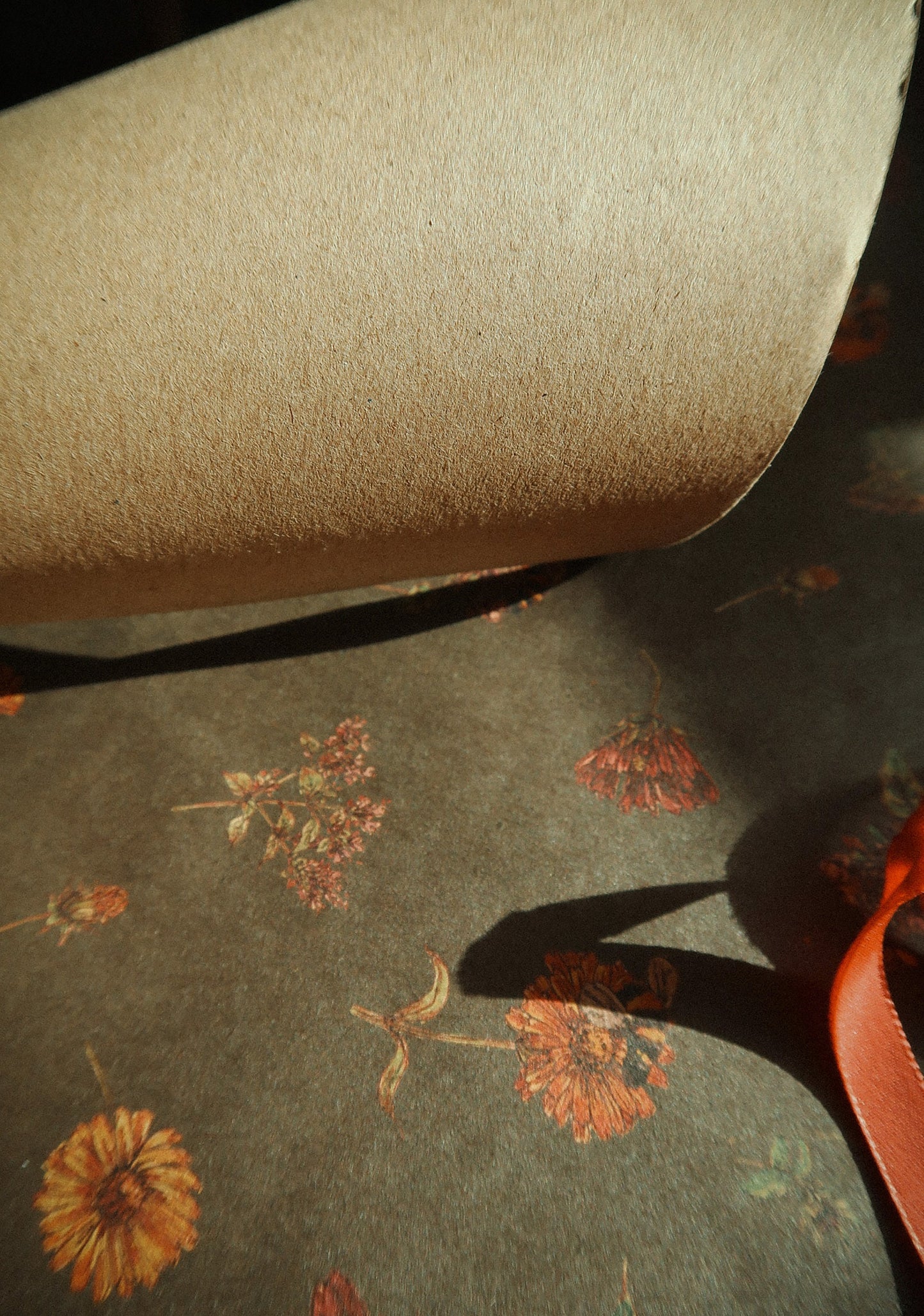 Florals on dark green wrapping paper, Gift Wrap, gift wrapping paper, Gift Warp, Wrapping paper, gift paper, floral wrapping paper, recycled