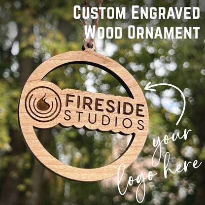 Custom Wood Logo Ornament | Company Gift | Church Gift | Club Gift | School Gift | Engraved Ornament | Team Gift | Gift Shop