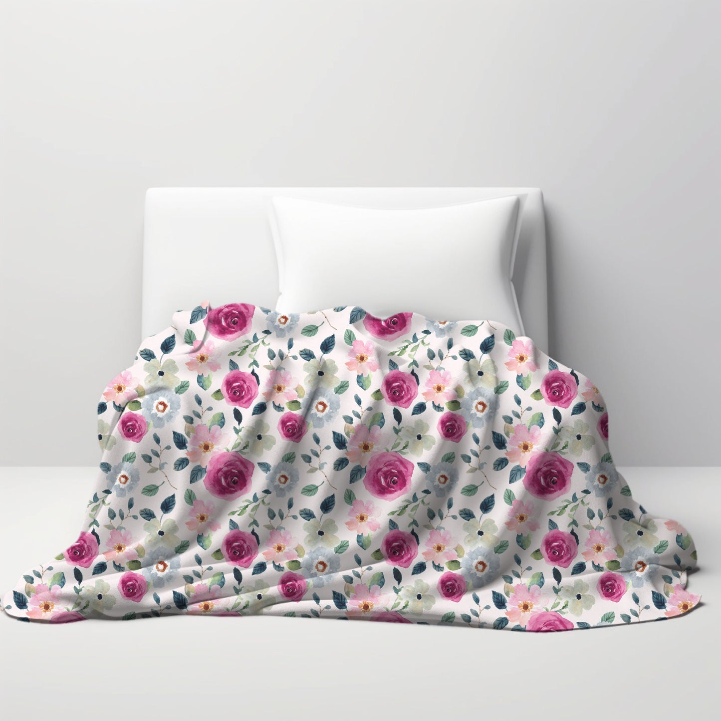 Pink Floral Throw Blanket, Pink Rose Blanket, Gift for Gardeners, Floral Home Decor, Pink Floral Bedding, Pink Flower Bedspread Botanical