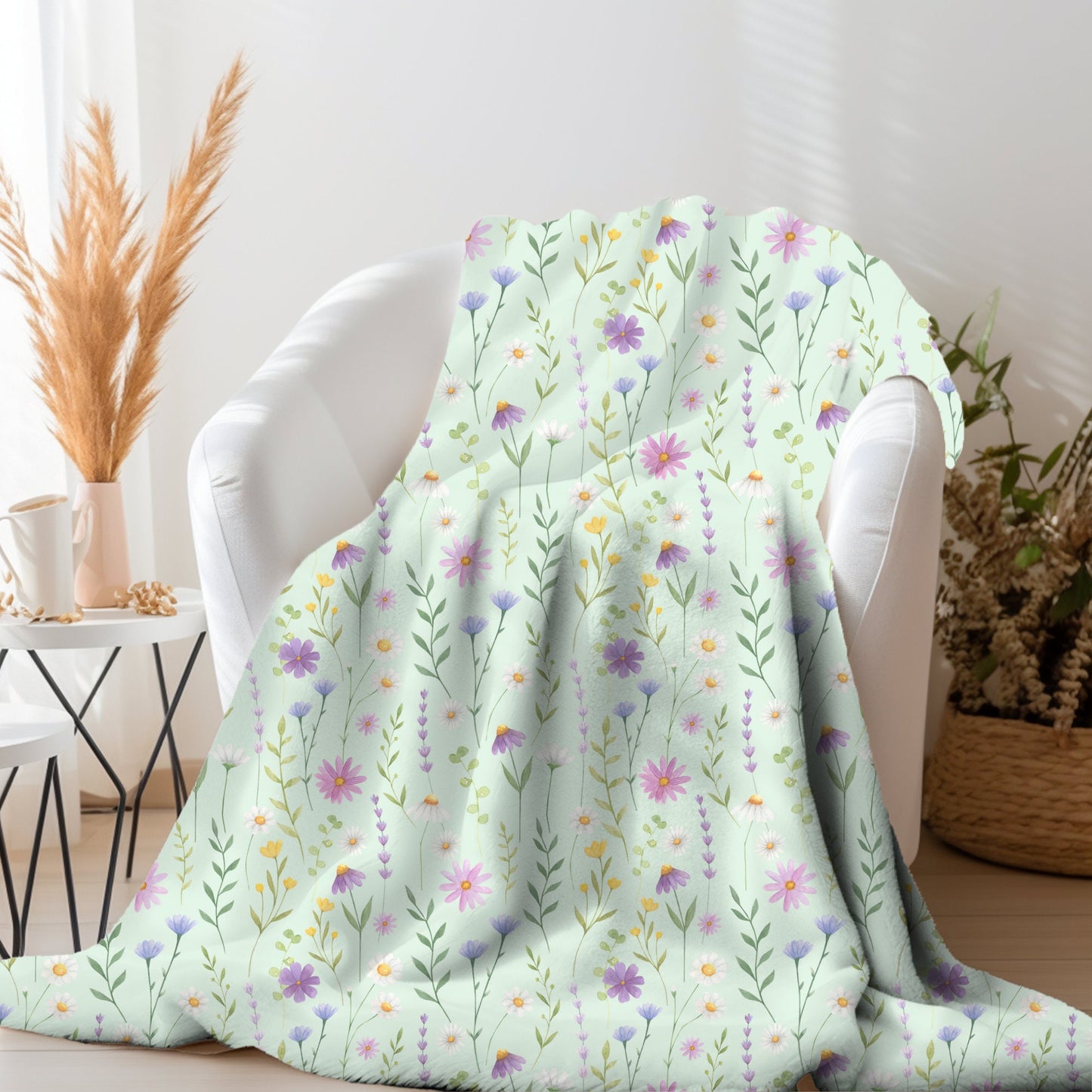 Wildflower Throw Blanket, Floral Throw Blanket, Wildflower Home decor, Botanical Blanket, Country Wildflower Throw Blanket. Floral Decor