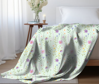 Wildflower Throw Blanket, Floral Throw Blanket, Wildflower Home decor, Botanical Blanket, Country Wildflower Throw Blanket. Floral Decor