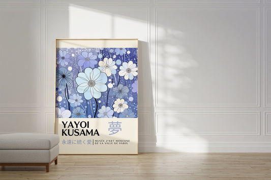 Yayoi Kusama Print - Japanese Wall Art - Home Wall Decor as Abstract Yayoi Kusama Poster - Yayoi Kusama Inspired Japanese Gallery Wall Art