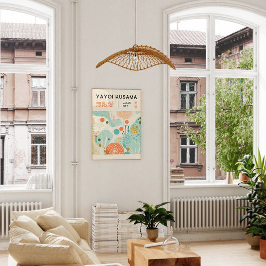 Yayoi Kusama Print - Japanese Wall Art - Home Wall Decor as Abstract Yayoi Kusama Poster - Yayoi Kusama Inspired Japanese Gallery Wall Art