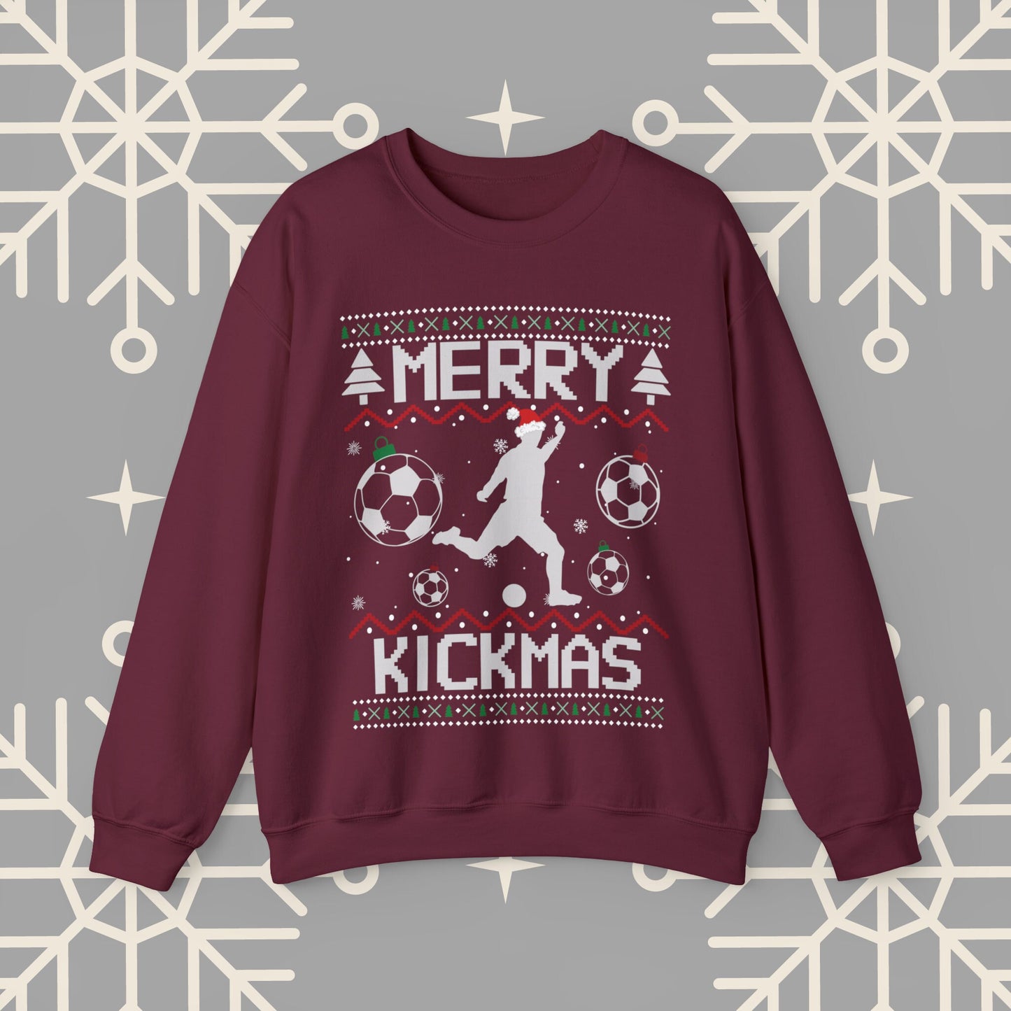 Merry Kickmas Ugly Christmas , Funny Christmas Sweatshirt, Soccer Sweatshirt, Soccer Shirt, Football Christmas , Soccer Gifts