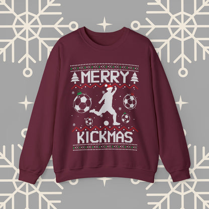 Merry Kickmas Ugly Christmas , Funny Christmas Sweatshirt, Soccer Sweatshirt, Soccer Shirt, Football Christmas , Soccer Gifts