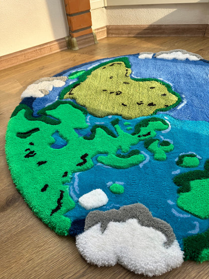 ready to ship! Planet Earth Handmade Tufting Rug