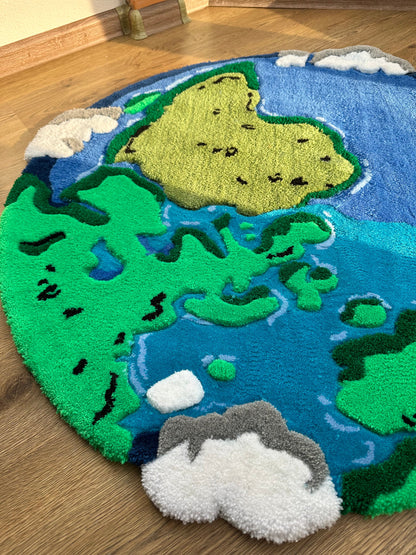 ready to ship! Planet Earth Handmade Tufting Rug