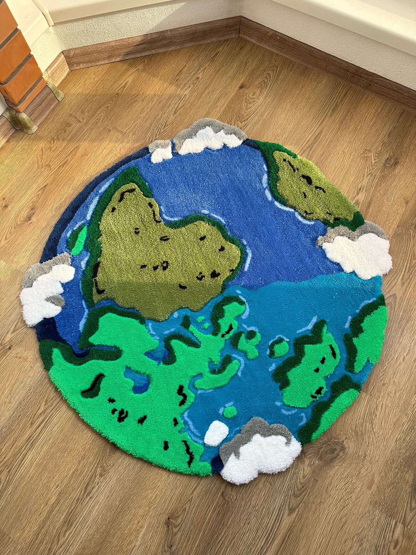ready to ship! Planet Earth Handmade Tufting Rug