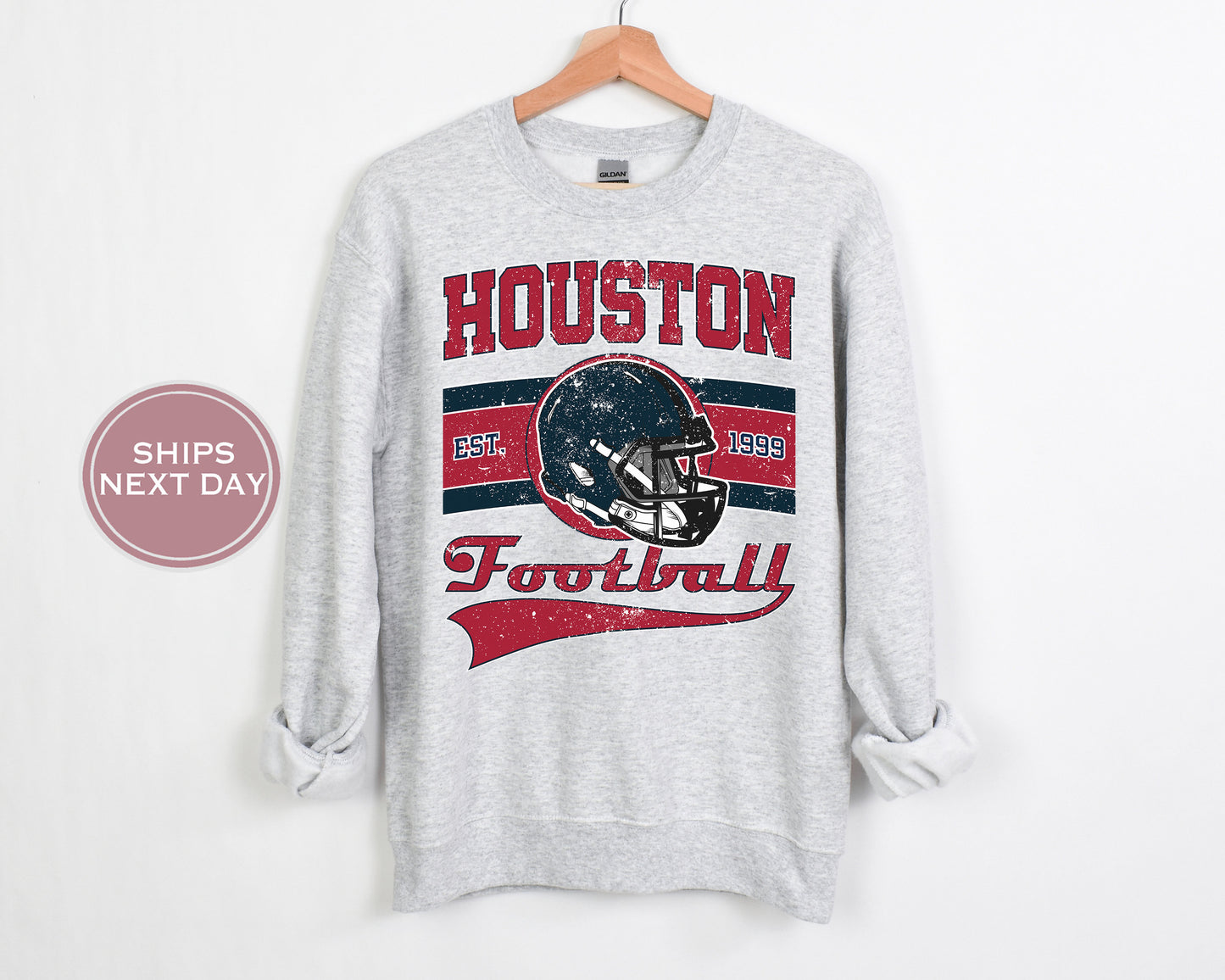 Houston Football Sweatshirt, Vintage Houston Crewneck, Retro Houston Sweatshirt, Houston Varsity Sweatshirt, Texas Football