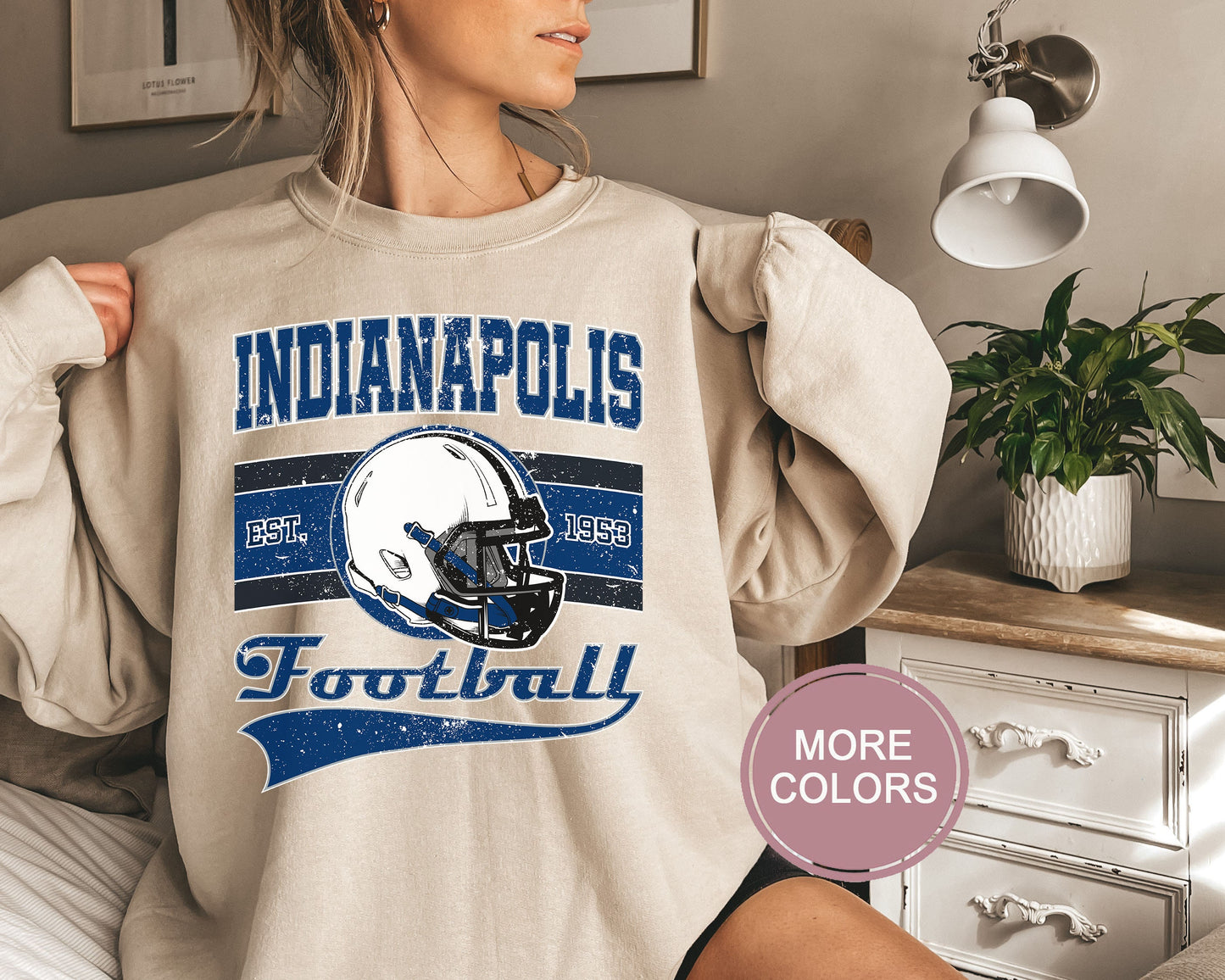 Indianapolis Football Sweatshirt, Vintage Indianapolis Crewneck, Retro Indianapolis Sweatshirt, Indianapolis Varsity Sweatshirt, Football