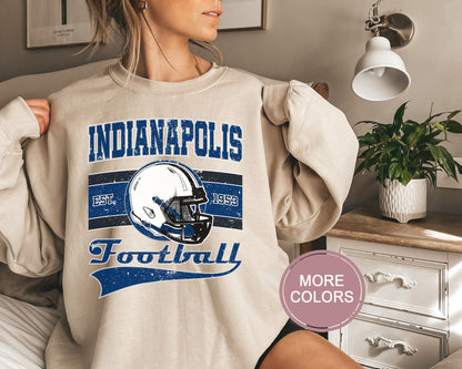 Indianapolis Football Sweatshirt, Vintage Indianapolis Crewneck, Retro Indianapolis Sweatshirt, Indianapolis Varsity Sweatshirt, Football