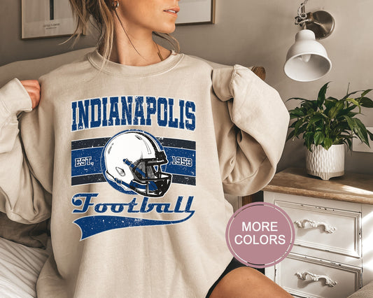 Indianapolis Football Sweatshirt, Vintage Indianapolis Crewneck, Retro Indianapolis Sweatshirt, Indianapolis Varsity Sweatshirt, Football