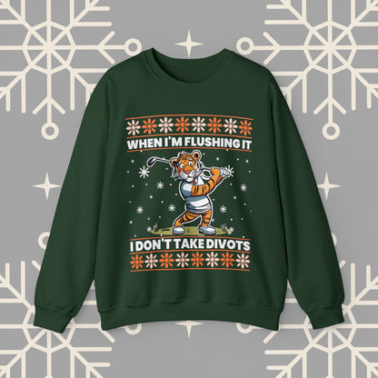 Golf Ugly Christmas , No Divots Funny Golf Sweatshirt, Christmas Sweatshirt, Golf , Golf Christmas Gifts, Golf Gifts for Men