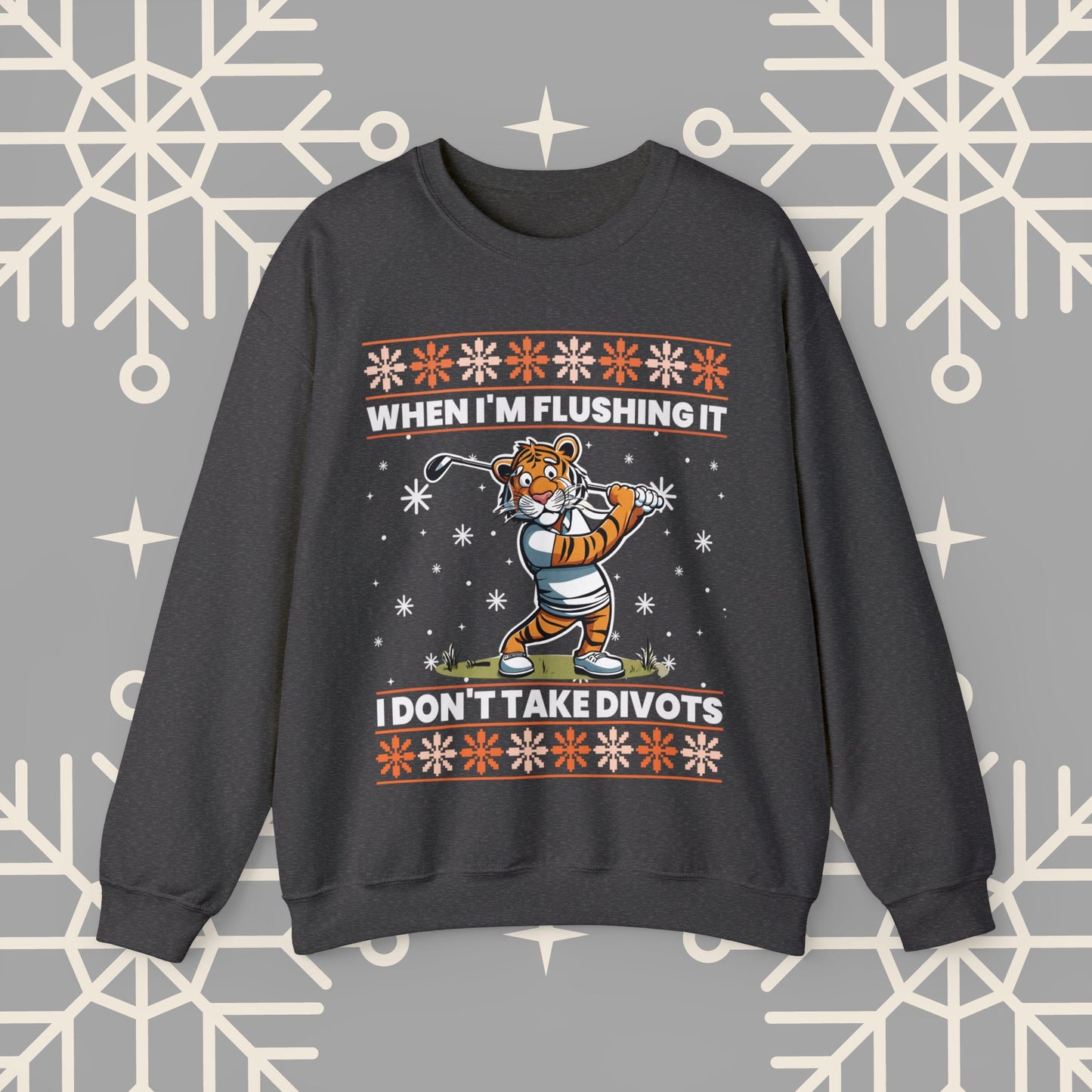 Golf Ugly Christmas , No Divots Funny Golf Sweatshirt, Christmas Sweatshirt, Golf , Golf Christmas Gifts, Golf Gifts for Men