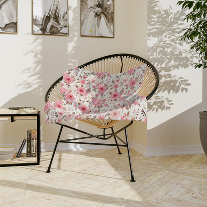 Floral Throw Blanket Pink Rose Blanket, Botanical Throw Blanket Gift for Flower Lovers, Gift for Gardener, Floral Fleece, Flower Home Decor