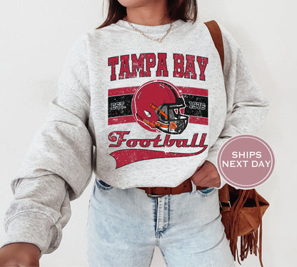 Tampa Bay Football Sweatshirt, Vintage Tampa Bay  Crewneck, Retro Tampa Bay  Sweatshirt, Tampa Bay  Varsity Sweatshirt, Tampa Bay Longsleeve