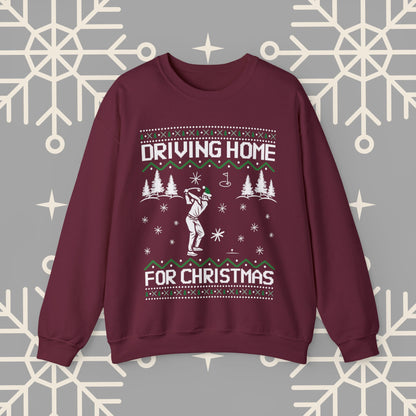 Golf Christmas Sweatshirt, Driving Home For Christmas Funny Golf , Ugly Christmas Jumper, Gift for Golfer