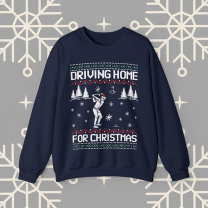 Golf Christmas Sweatshirt, Driving Home For Christmas Funny Golf , Ugly Christmas Jumper, Gift for Golfer