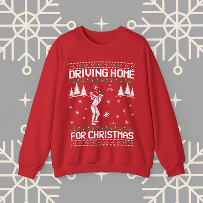 Golf Christmas Sweatshirt, Driving Home For Christmas Funny Golf , Ugly Christmas Jumper, Gift for Golfer
