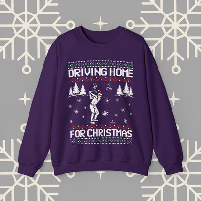 Golf Christmas Sweatshirt, Driving Home For Christmas Funny Golf , Ugly Christmas Jumper, Gift for Golfer