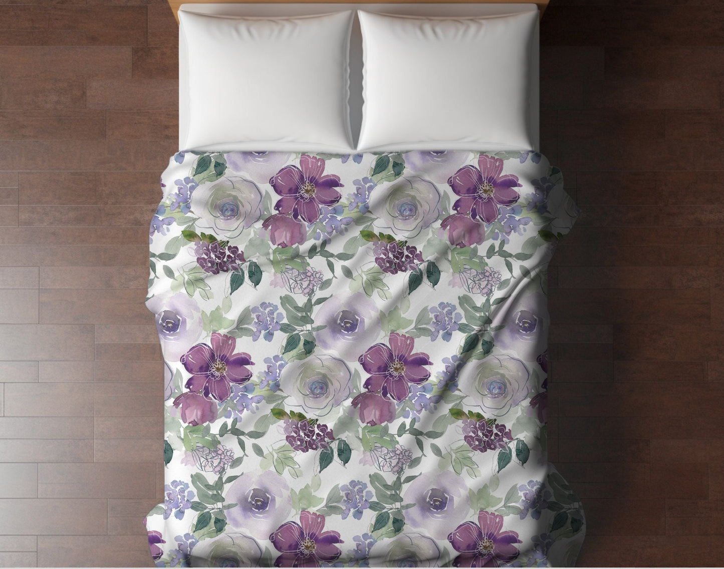 Floral Throw Blanket Purple Rose Blanket, Botanical Throw Blanket Gift for Flower Lovers, Gift for Gardener, Floral Bedding, Floral Decor