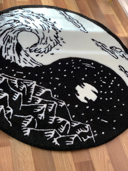 yin yang rug home decor rug custom rug living room decor home decor home decor rug