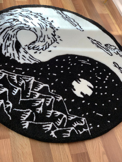 yin yang rug home decor rug custom rug living room decor home decor home decor rug