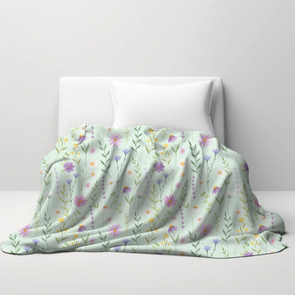 Wildflower Throw Blanket, Floral Throw Blanket, Wildflower Home decor, Botanical Blanket, Country Wildflower Throw Blanket. Floral Decor