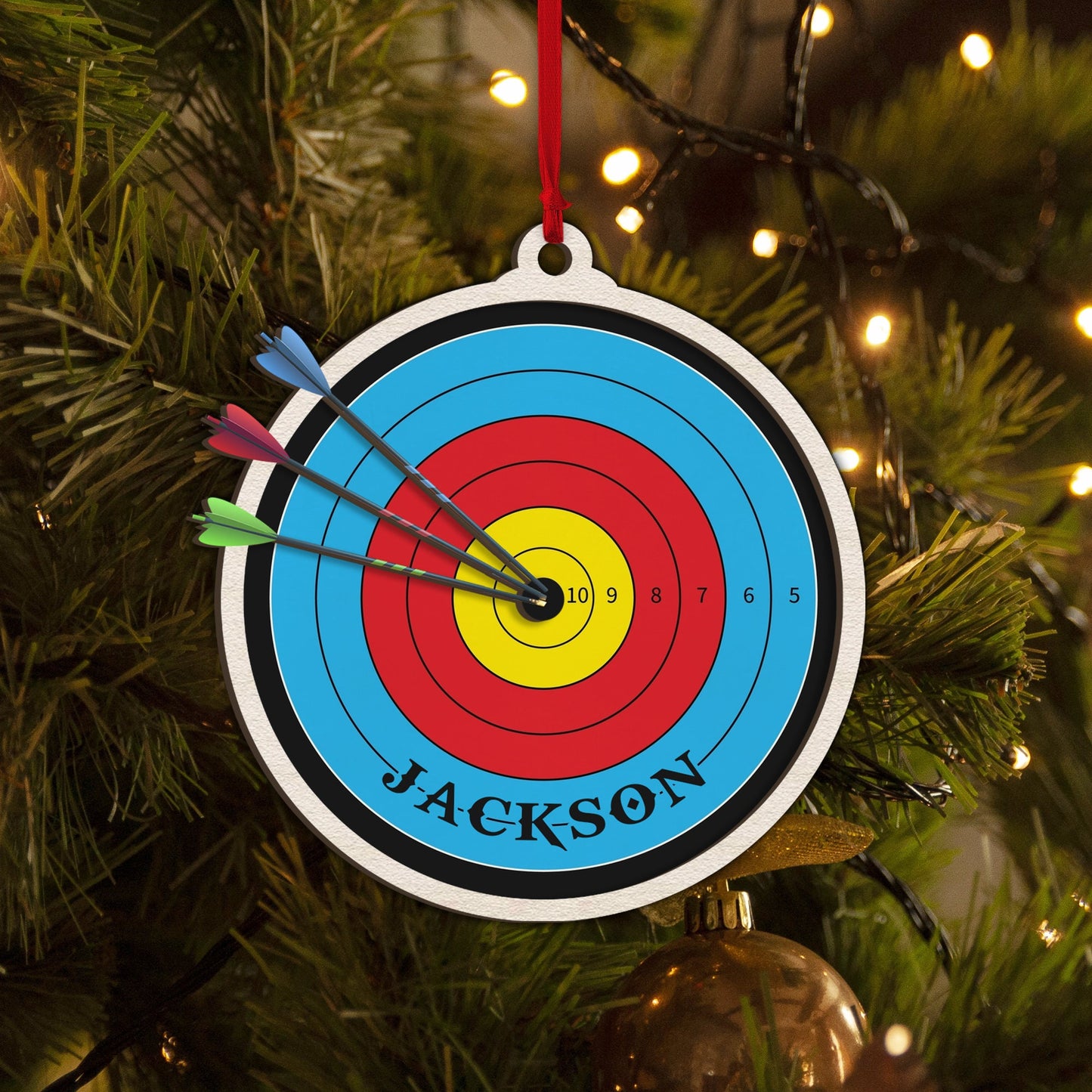 Personalized Archery Layered Wood Ornament, Custom Archery Christmas Tree Ornament, Archery Christmas Home Decor, Xmas Gift for Archer