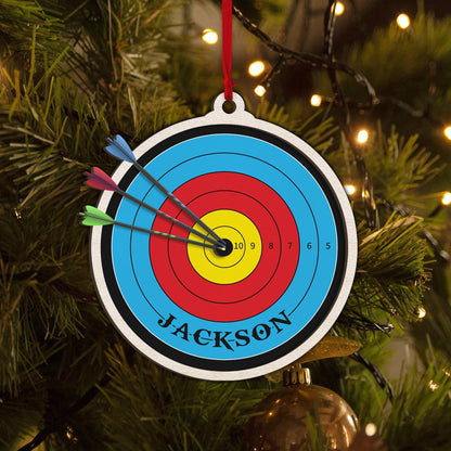 Personalized Archery Layered Wood Ornament, Custom Archery Christmas Tree Ornament, Archery Christmas Home Decor, Xmas Gift for Archer