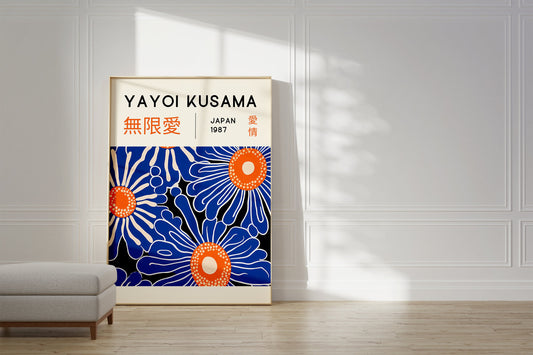Yayoi Kusama Print - Japanese Wall Art - Home Wall Decor as Abstract Yayoi Kusama Poster - Yayoi Kusama Inspired Japanese Gallery Wall Art