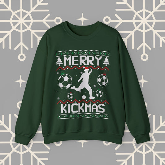 Merry Kickmas Ugly Christmas , Funny Christmas Sweatshirt, Soccer Sweatshirt, Soccer Shirt, Football Christmas , Soccer Gifts