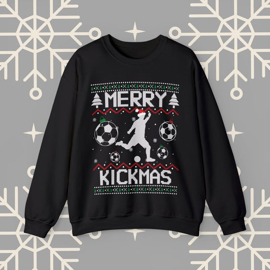 Merry Kickmas Ugly Christmas , Funny Christmas Sweatshirt, Soccer Sweatshirt, Soccer Shirt, Football Christmas , Soccer Gifts