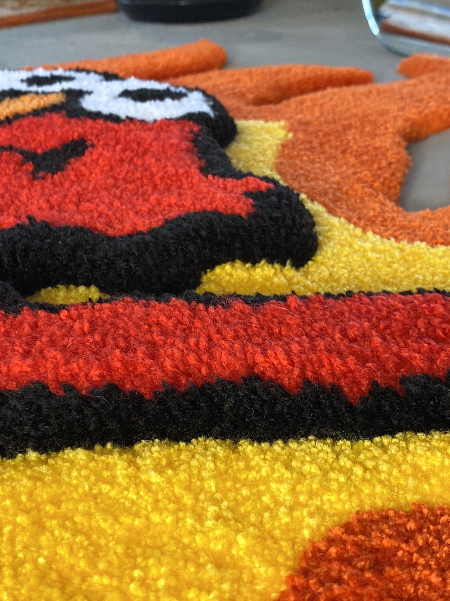 Tufted Fire 3D Rug, Custom tufted fire rug, Funny meme carpet