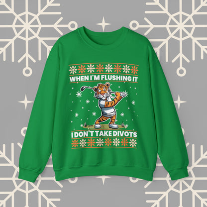 Golf Ugly Christmas , No Divots Funny Golf Sweatshirt, Christmas Sweatshirt, Golf , Golf Christmas Gifts, Golf Gifts for Men