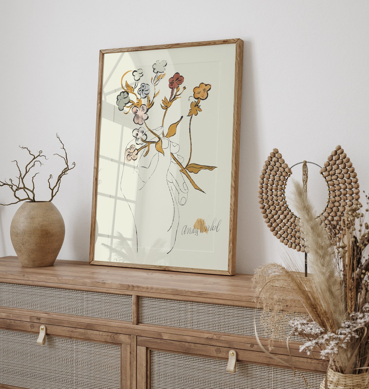 Rare Andy Warhol Flower drawing poster, Andy Warhol Flower Print, Flower Hand poster, Andy Warhol Wall art decor, Warhol Home Decor