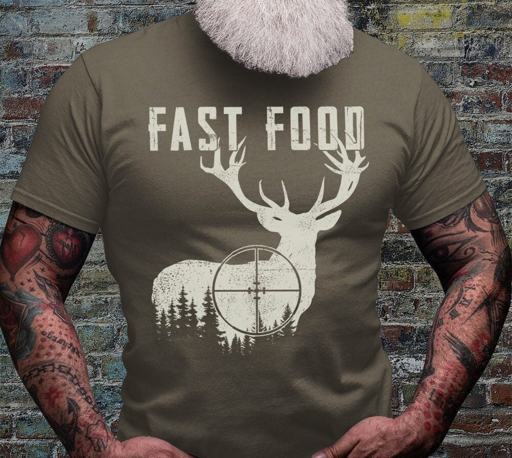 Fast Food Tshirt | Deer Shirt | Hunting T-shirt | Outdoor Scene Shirt | Antler Dad Gift Idea | Hunter Shirts | Camping Scene Tee | Boho Tees