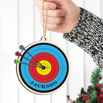 Personalized Archery Layered Wood Ornament, Custom Archery Christmas Tree Ornament, Archery Christmas Home Decor, Xmas Gift for Archer